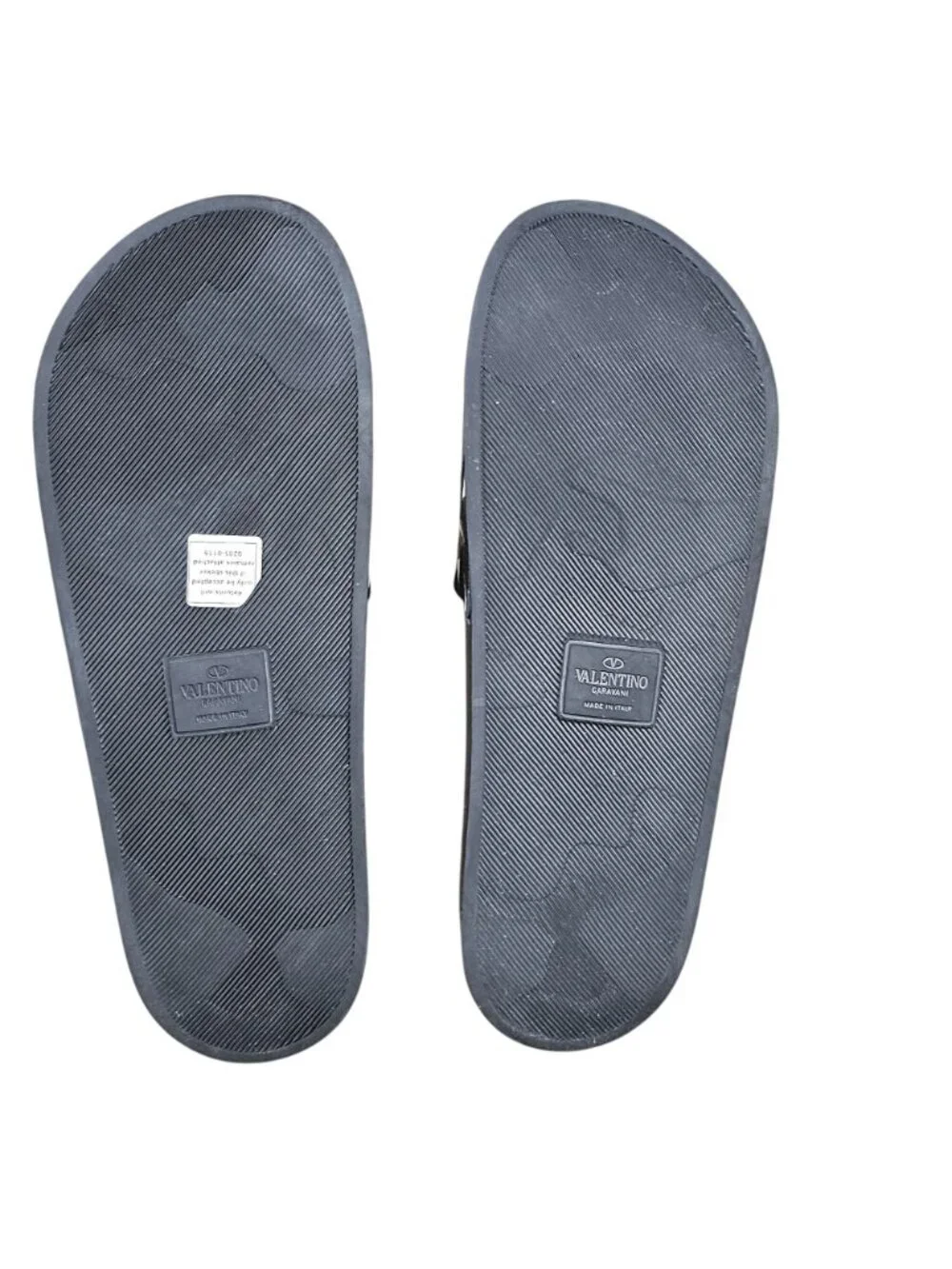 Valentino Garavani Camo Star Print Rubber Slides EU 46 US 13 UK 12 Black Blue